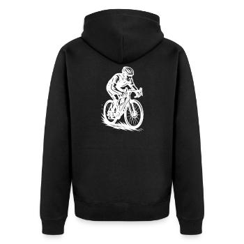 Motif drôle de vélo de route - Veste à capuche bio Premium Unisexe - noir - Dos - Nico (187cm)