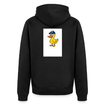 Duck in D Cap - Unisex Premium Organic Zip Hoodie - black - Back - Nico (187cm)