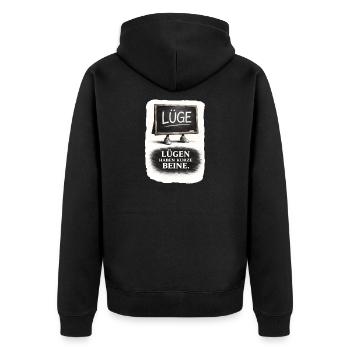 Les mensonges ont les jambes courtes – dire - Veste à capuche bio Premium Unisexe - noir - Dos - Nico (187cm)