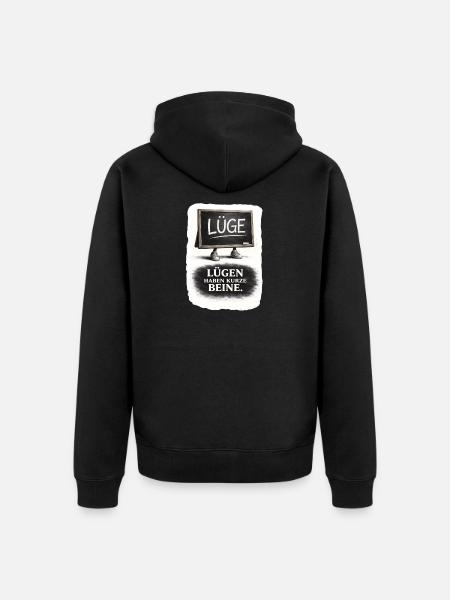 Lies have short legs – saying - Unisex Premium Organic Zip Hoodie - black