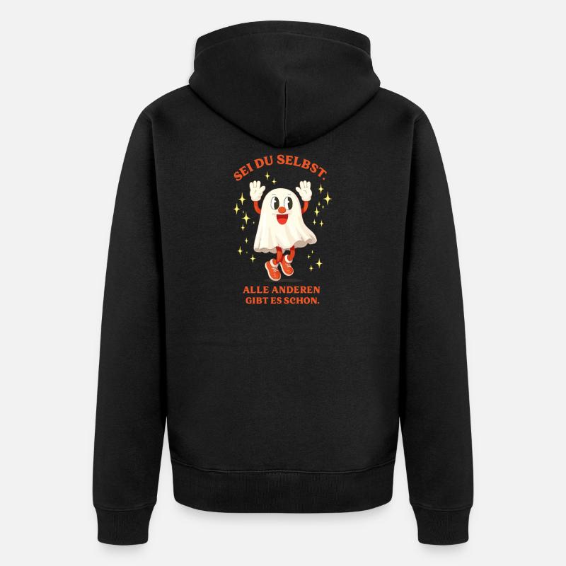 Sei Du Selbst Glitzernder Geist - Unisex Premium Bio Zip Hoodie - Schwarz