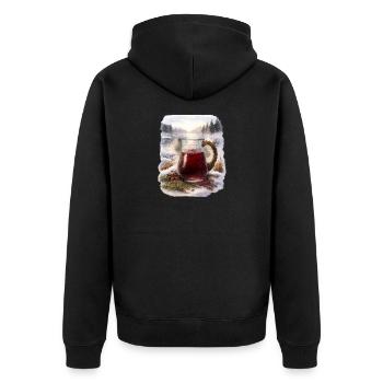 Carafe de Mors d’hiver - Veste à capuche bio Premium Unisexe - noir - Dos - Nico (187cm)