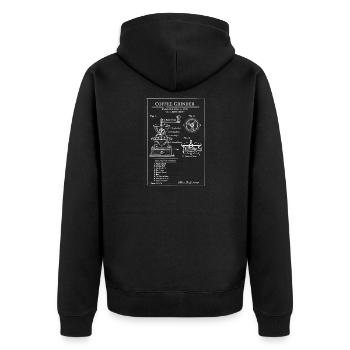 Plan d’entraînement pour moulin à café vintage - Veste à capuche bio Premium Unisexe - noir - Dos - Nico (187cm)