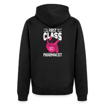 Pharmacist Pharmaceutical Technical - Unisex Premium Organic Zip Hoodie - black - Back - Nico (187cm)