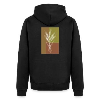 Art en lignes d’épis de blé – Motif de la nature - Veste à capuche bio Premium Unisexe - noir - Dos - Nico (187cm)