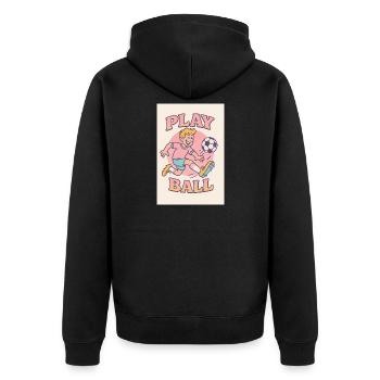 Jouer au football : motif rétro de dessin animé - Veste à capuche bio Premium Unisexe - noir - Dos - Nico (187cm)