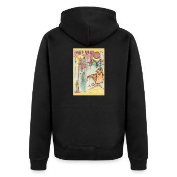 Traumvögel-Edikt - Unisex Premium Bio Zip Hoodie - Schwarz - Hinten - Nico (187cm)