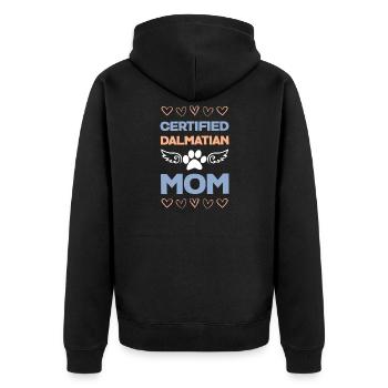 Certified Dalmatian mom - Unisex Premium Organic Zip Hoodie - black - Back - Nico (187cm)
