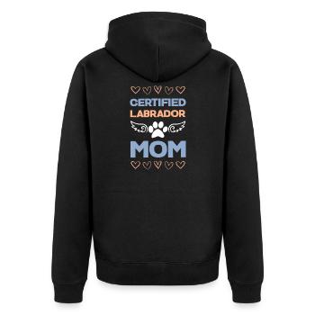 Zertifizierte Labrador Mama - Unisex Premium Bio Zip Hoodie - Schwarz - Hinten - Nico (187cm)