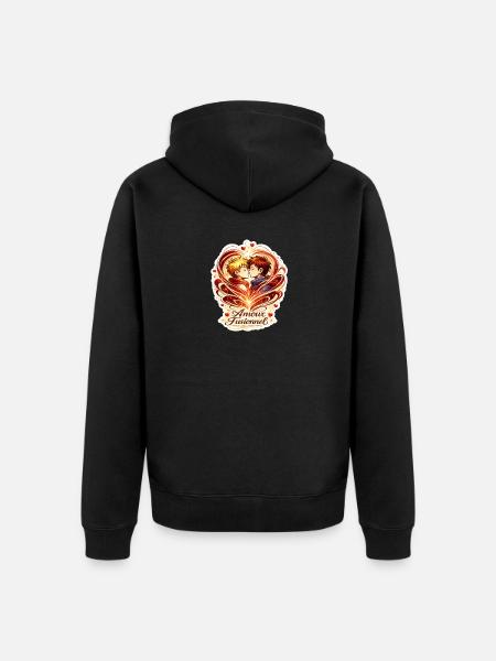 Fusional Love: Duo Entwined - Unisex Premium Organic Zip Hoodie - black