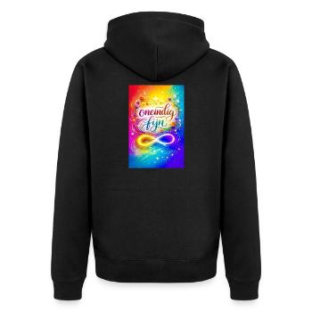 Infinitely fine colorful design - Unisex Premium Organic Zip Hoodie - black - Back - Nico (187cm)