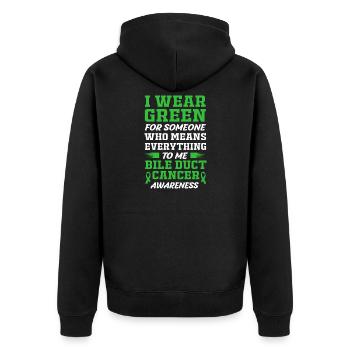 Gallengangskrebs - Unisex Premium Bio Zip Hoodie - Schwarz - Hinten - Nico (187cm)