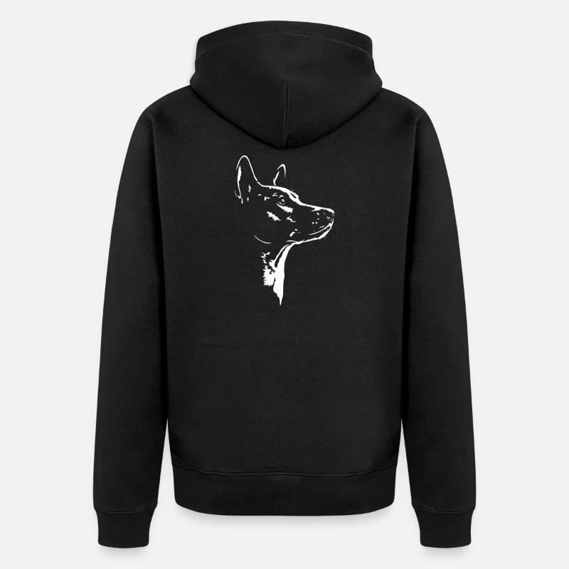 Basenji Silhouette Chien Wilsigns - Veste à capuche bio Premium Unisexe - noir