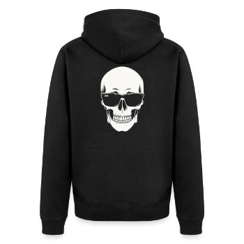 Skeleton with sunglasses in black and white vector - Unisex Premium Organic Zip Hoodie - black - Back - Nico (187cm)
