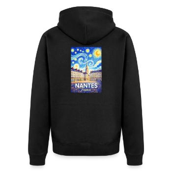 Nantes, France - Veste à capuche bio Premium Unisexe - noir - Dos - Nico (187cm)