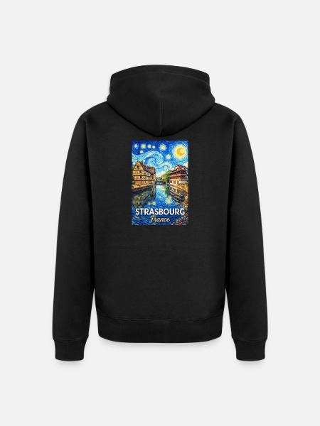 Strasbourg, France - Unisex Premium Organic Zip Hoodie - black