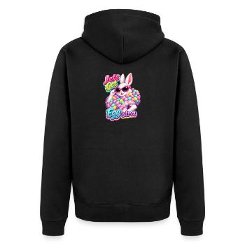Bunny Bunny Bunny Printemps Fleurs de Printemps Jardin d’été de Pâques - Veste à capuche bio Premium Unisexe - noir - Dos - Nico (187cm)