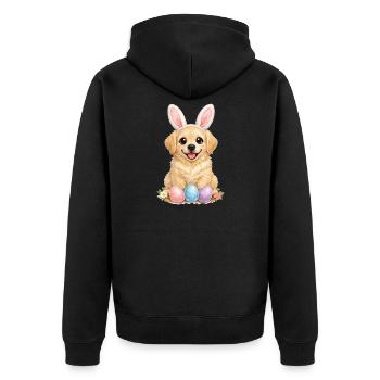 Oreilles de lapin de Pâques Goldie Golden Retriever - Veste à capuche bio Premium Unisexe - noir - Dos - Nico (187cm)