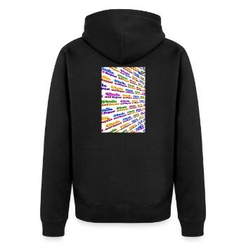 Colorful Smile and Repeat - Unisex Premium Organic Zip Hoodie - black - Back - Nico (187cm)