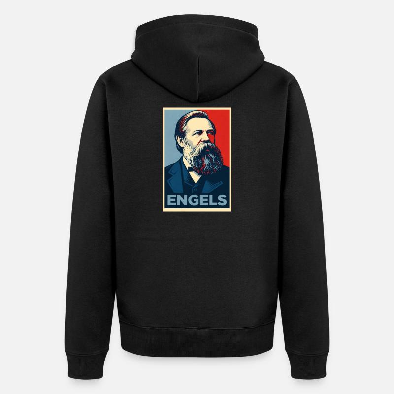 Portrait pop art d’Engels - Veste à capuche bio Premium Unisexe - noir