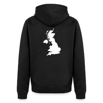 england_country - Unisex Premium Organic Zip Hoodie - black - Back - Nico (187cm)