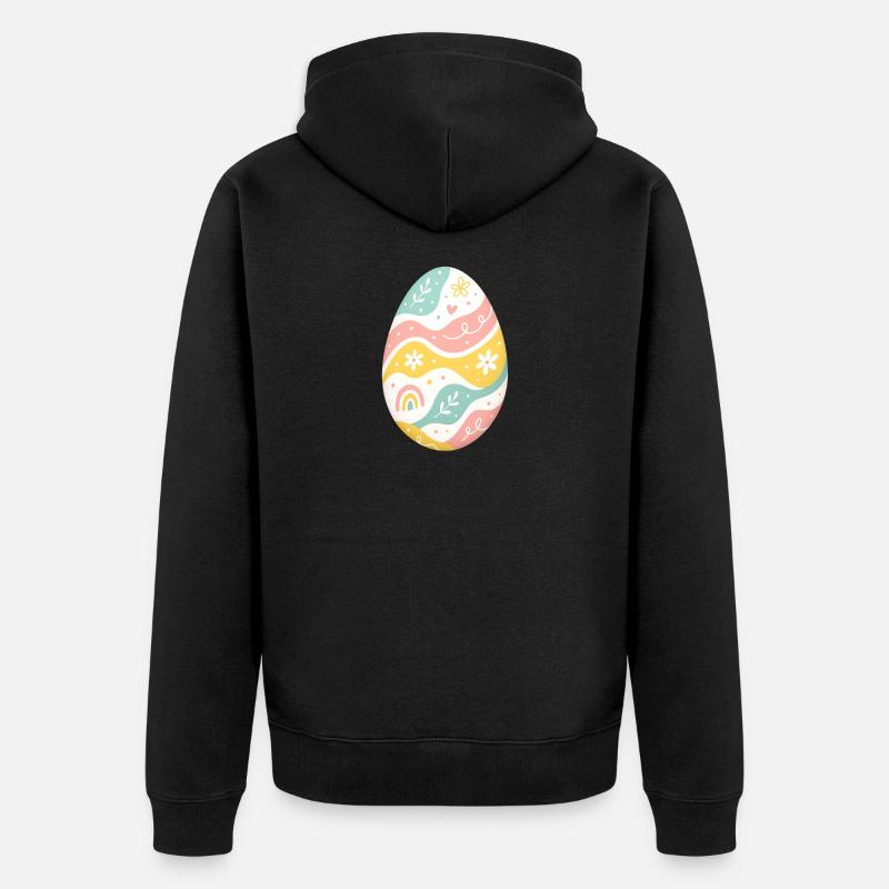 Motif pastel d’œufs de Pâques - Veste à capuche bio Premium Unisexe - noir