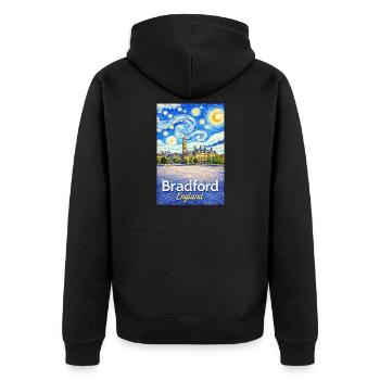 Bradford Angleterre Tourbillon - Veste à capuche bio Premium Unisexe - noir - Dos - Nico (187cm)
