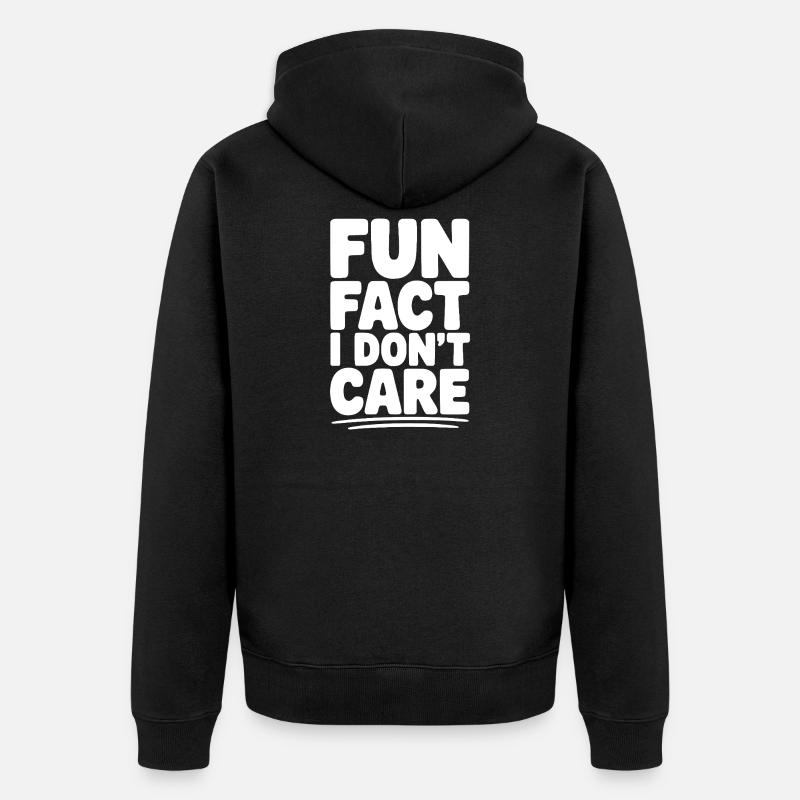 Petite anecdote : je m’en fiche - Veste à capuche bio Premium Unisexe - noir