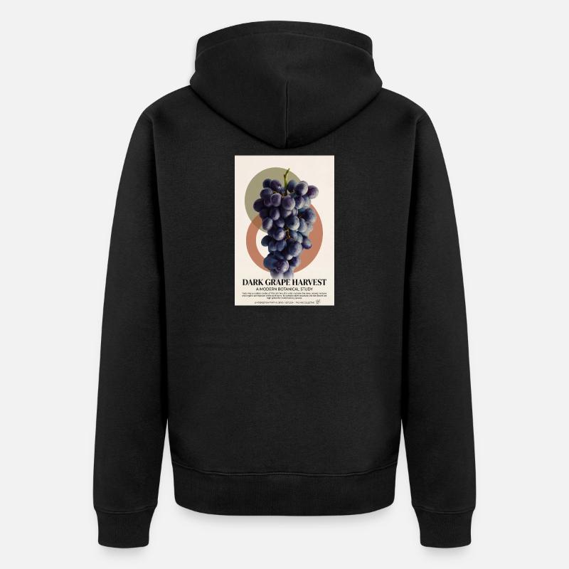 Dunkle Traubenernte - Unisex Premium Bio Zip Hoodie - Schwarz