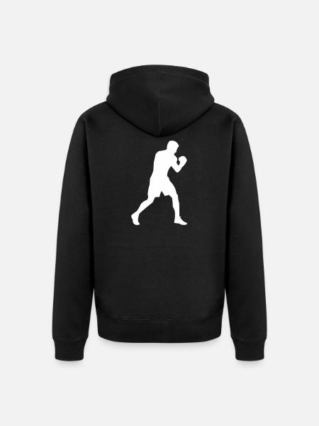 Boxer silhouette in motion - Unisex Premium Organic Zip Hoodie - black