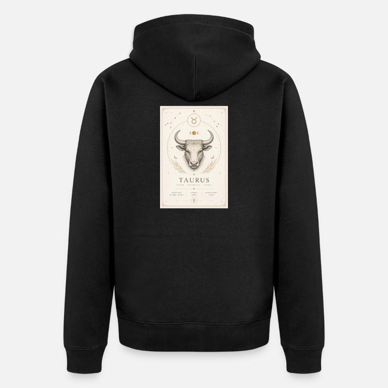 Stier Sternzeichen Kosmos-Illustration - Unisex Premium Bio Zip Hoodie - Schwarz