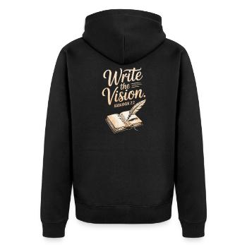 Write the Vision Habakkuk 2:2 Artwork - Unisex Premium Organic Zip Hoodie - black - Back - Nico (187cm)