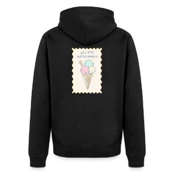 Gelato Artigianale Pastel Cream - Unisex Premium Organic Zip Hoodie - black - Back - Nico (187cm)