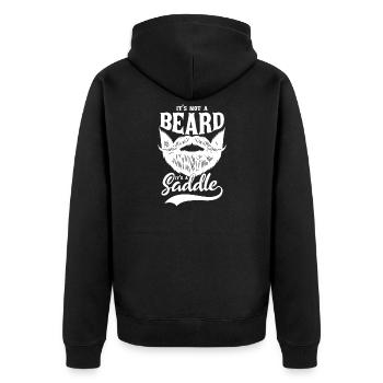 Beard to Saddle Vintage Logo - Unisex Premium Organic Zip Hoodie - black - Back - Nico (187cm)