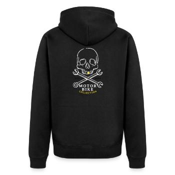 Collection de moto Skull & Bolts - Veste à capuche bio Premium Unisexe - noir - Dos - Nico (187cm)