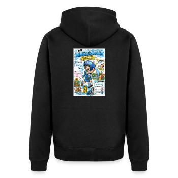 Der Wassermann – die Lösung eimerweise - Unisex Premium Bio Zip Hoodie - Schwarz - Hinten - Nico (187cm)