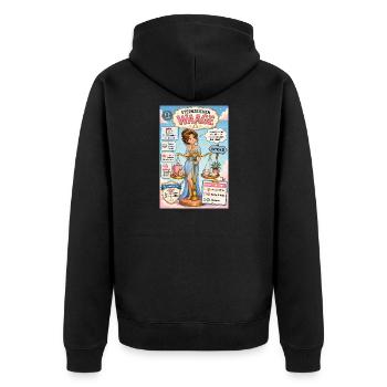 Waage - Zwei Optionen, drei Stunden Entscheidung - Unisex Premium Bio Zip Hoodie - Schwarz - Hinten - Nico (187cm)