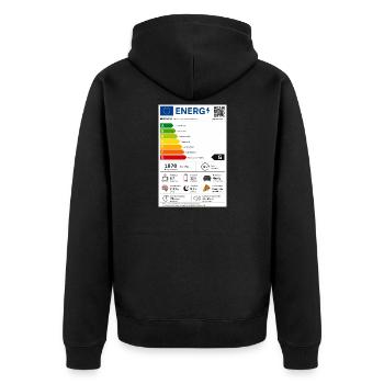 Energy - Unisex Premium Bio Zip Hoodie - Schwarz - Hinten - Nico (187cm)