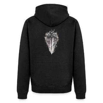 Flaming Skull Sword Gothic Graphic - Unisex Premium Organic Zip Hoodie - black - Back - Nico (187cm)