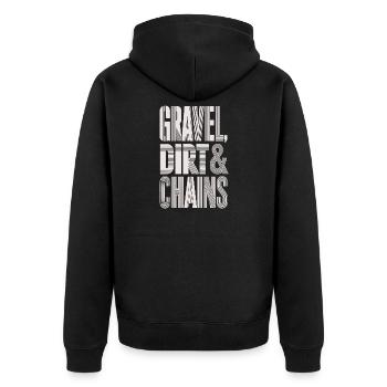 Chemise cadeau de vélo de gravier - Veste à capuche bio Premium Unisexe - noir - Dos - Nico (187cm)