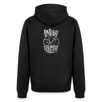 Bicycle Letters Grunge Bike - Unisex Premium Organic Zip Hoodie - black - Back - Nico (187cm)