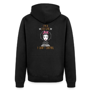 Sternzeichen Löwe - Unisex Premium Bio Zip Hoodie - Schwarz - Hinten - Nico (187cm)
