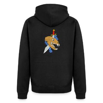 KodiakCrâne avec poignard et fleurs - Veste à capuche bio Premium Unisexe - noir - Dos - Nico (187cm)