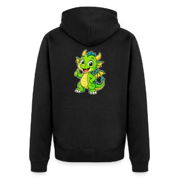 L’ami Dragon Vert - Veste à capuche bio Premium Unisexe - noir - Dos - Nico (187cm)