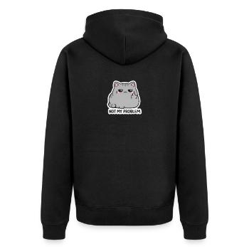 Autocollant pour chat ce n’est pas mon problème - Veste à capuche bio Premium Unisexe - noir - Dos - Nico (187cm)