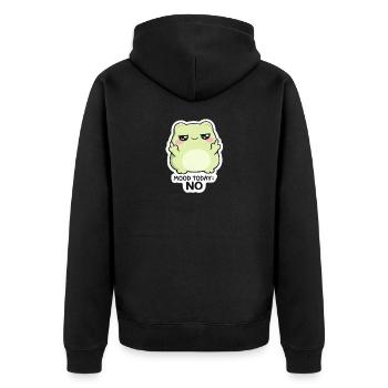Humeur aujourd’hui : Non – Créature Kawaii Verte - Veste à capuche bio Premium Unisexe - noir - Dos - Nico (187cm)