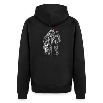 Cavalière de poney montée à cheval - Veste à capuche bio Premium Unisexe - noir - Dos - Nico (187cm)