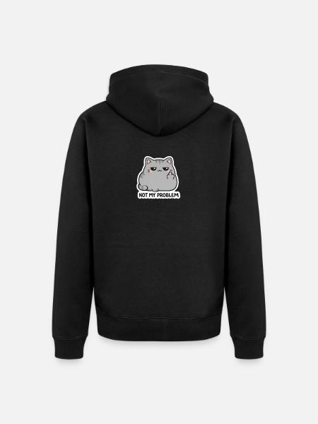 Nicht mein Problem Katzendesign - Unisex Premium Bio Zip Hoodie - Schwarz