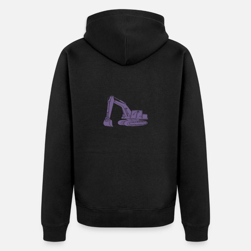Baggerfahrer Silhouette - Baugeräteführer - Unisex Premium Bio Zip Hoodie - Schwarz