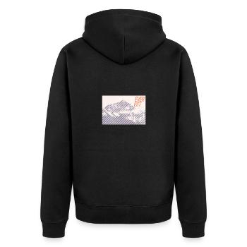 Everest Majesty - Unisex Premium Bio Zip Hoodie - Schwarz - Hinten - Nico (187cm)